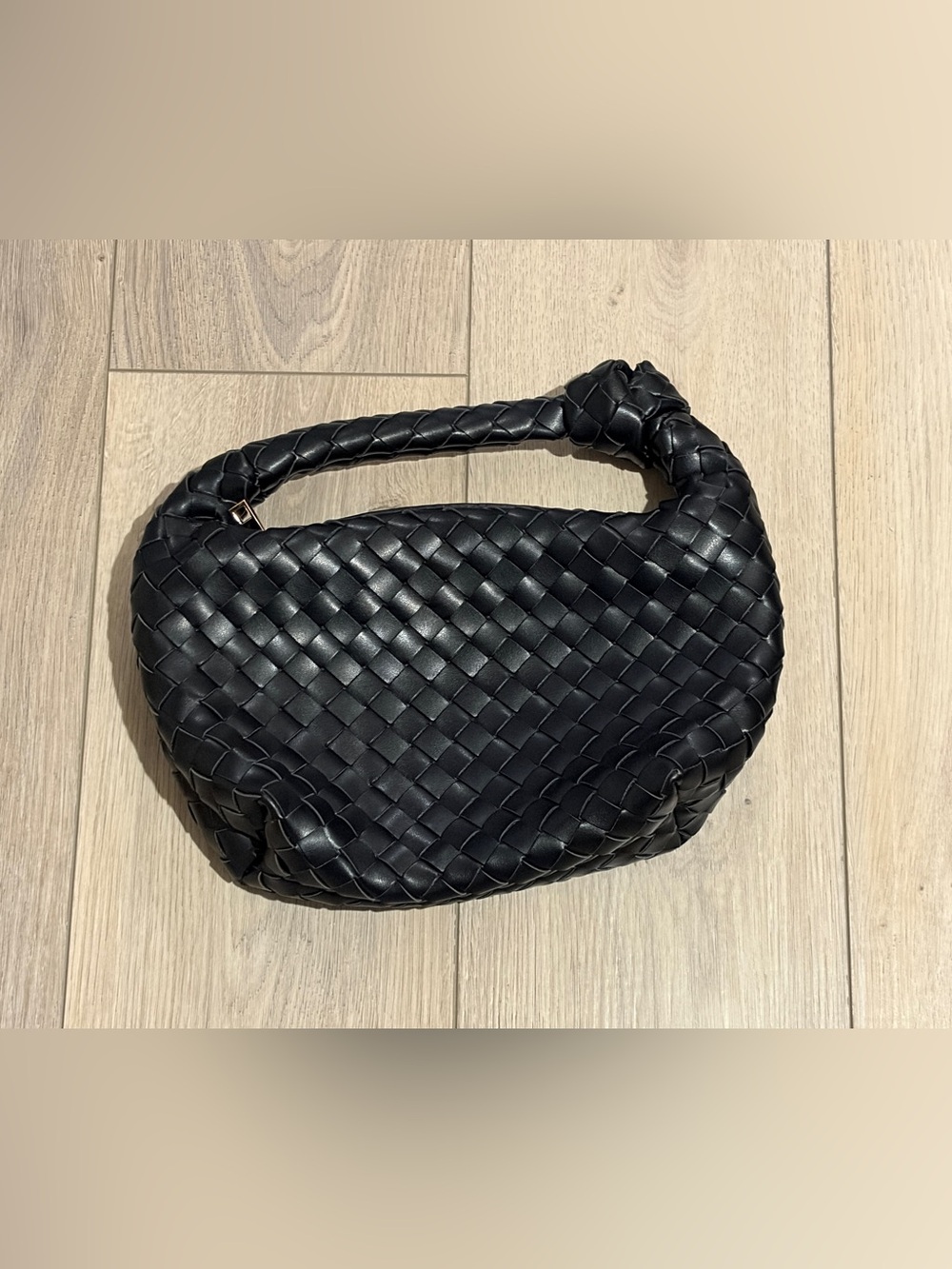 a new day Black Woven Knot Handle Shoulder Bag